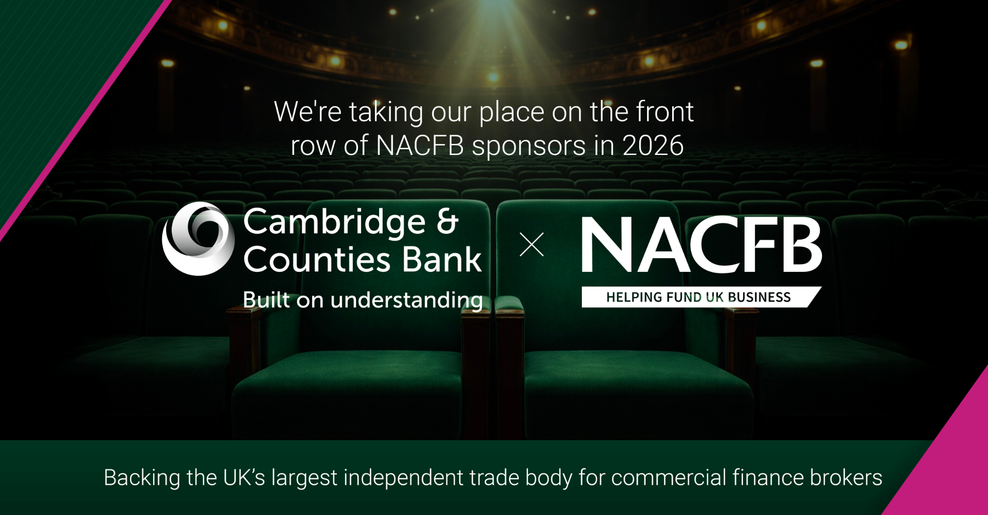 Cambridge Counties Bank named Front Row Patron Lendor Sponsor for NACFB 2026