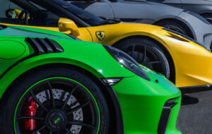 Range of supercars in a row